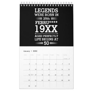 Custom Legends Were Born in Date Month Year Age Calendar