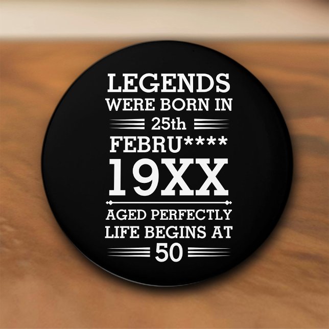 Custom Legends Were Born in Date Month Year Age Ceramic Knob (Creator Uploaded)