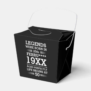 Custom Legends Were Born in Date Month Year Age Favor Box
