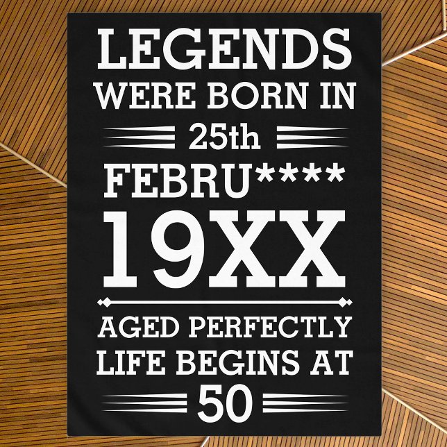 Custom Legends Were Born in Date Month Year Age Tablecloth (Creator Uploaded)