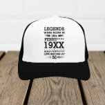Custom Legends Were Born in Date Month Year Age Trucker Hat<br><div class="desc">Custom legends were born in date month year age design can be a great design to show your date of birth and your age to everyone. As well as it could be a great gift for any birthday people and it can be awesome gift for your friend and family member...</div>