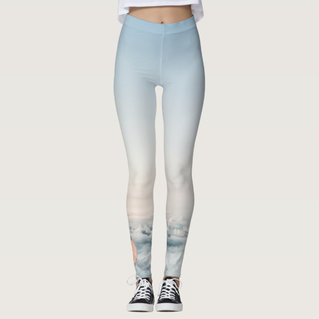 Custom Leggings Clouds with Monogram (Front)