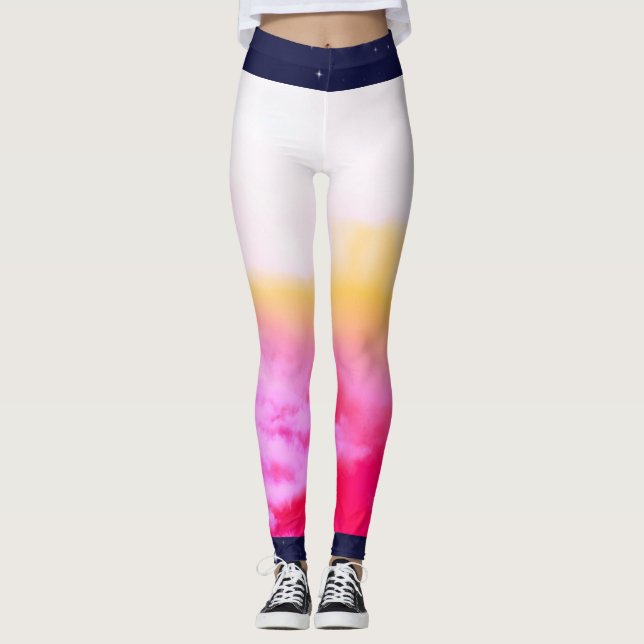 Custom Leggings NIGHT SKY AND DAYBREAK (Front)