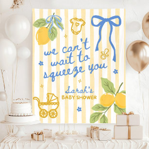 Custom Lemon Baby Shower Backdrop, Italian Lemon  Tapestry