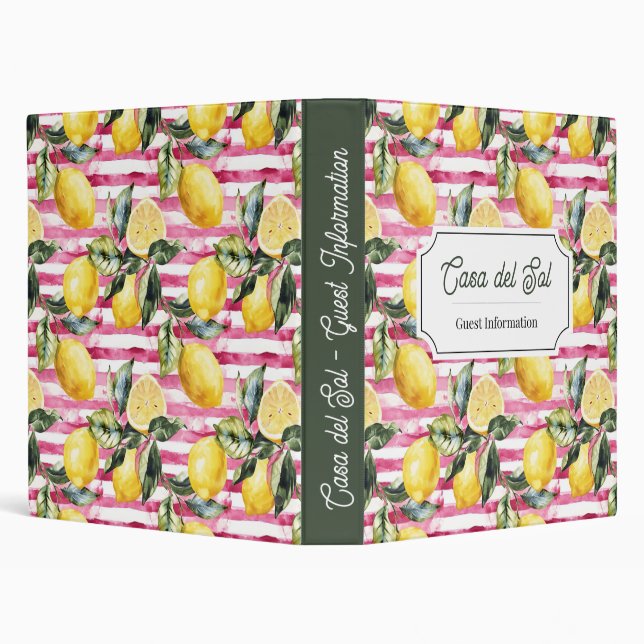 Custom Lemon Guest Information Binder (Background)