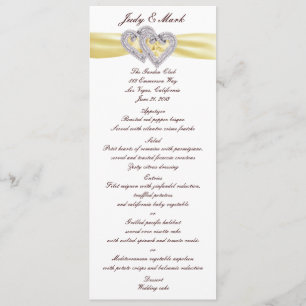 Custom Lemon Hearts Menu Card