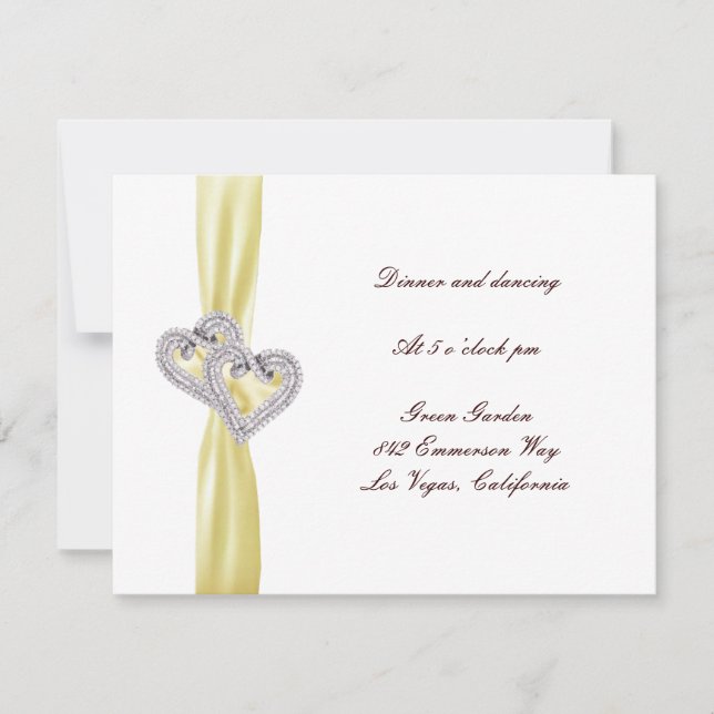 Custom Lemon Hearts Reception Card (Front)
