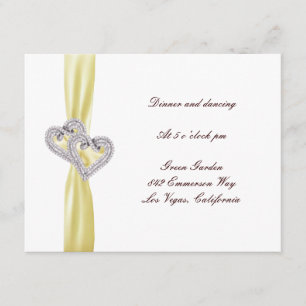 Custom Lemon Hearts Reception Card