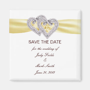 Custom Lemon Hearts Save The Date Magnet