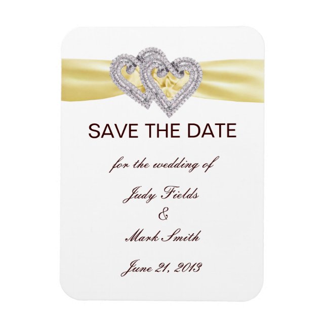 Custom Lemon Hearts Save The Date Magnet (Vertical)