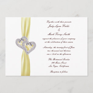 Custom Lemon Hearts Wedding Invitation