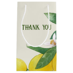 Custom Lemon Leaf Thank You Small Gift Bag