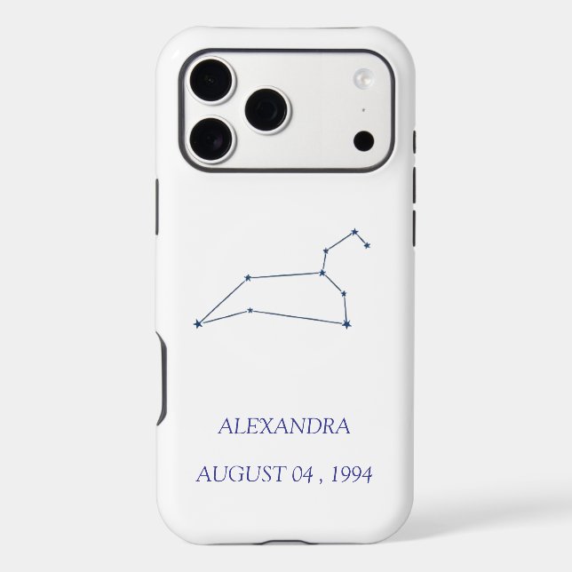 Custom Leo Constellation iPhone Case - Personalize (Verso)