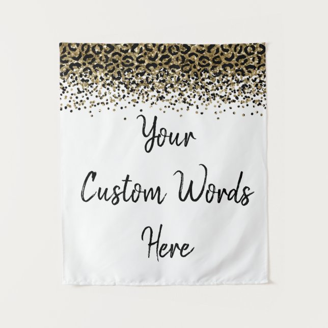 Custom Leopard Backdrop Personalized Photo Booth Tapestry (Front)