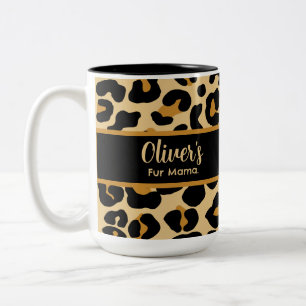 Custom Leopard Classic Modern Print Mother's Day Two-Tone Coffee Mug
