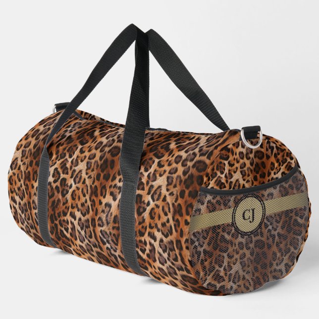 Custom Leopard Duffle Bag (Right Corner)