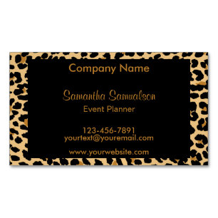 Custom Leopard Pattern Magnetic Business Cards