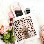 Custom Leopard Print Dog Photo  Tote Bag<br><div class="desc">Carry your essentials in style with our Custom Leopard Print Dog Photo Tote Bag! This fashionable tote features a trendy leopard print design, personalized with a photo of your beloved dog and their name. Made from durable, high-quality material, it’s perfect for shopping, errands, or a day out. This tote is...</div>