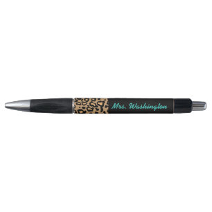 custom leopard teacher school pen gift