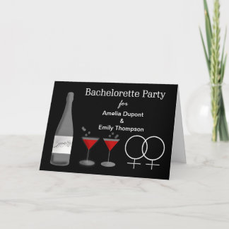Custom Lesbian Bachelorette Party Invitation