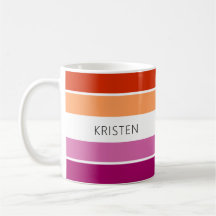 Custom Lesbian Flag Colours Stripes With Name