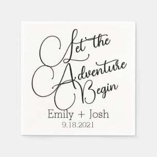 Custom Let the adventure begin personalized  napki Napkin