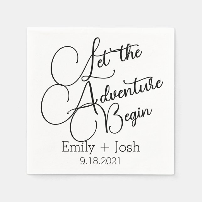 Custom Let the adventure begin personalized  napki Napkin (Front)