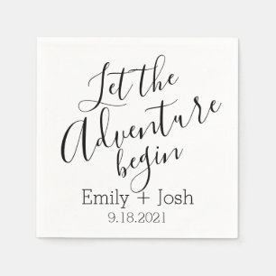 Custom Let the adventure begin personalized napkin