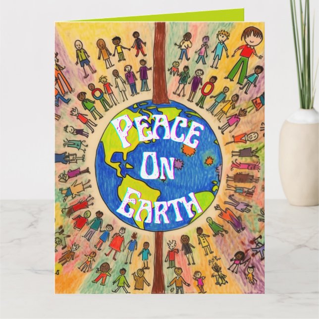 Custom Let There Be Peace On Earth Colourful Card (Front)