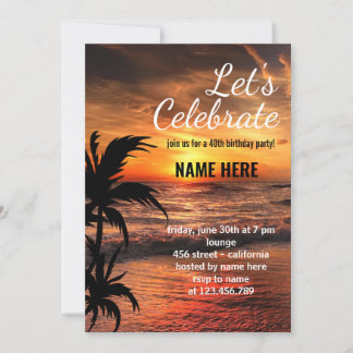 CUSTOM LET'S CELEBRATE BIRTHDAY PARTY INVITATION