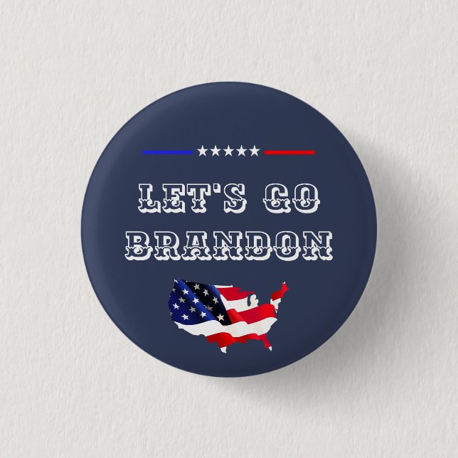Custom LET'S GO BRANDON Funny Humour FJB Politics 1 Inch Round Button (Front)