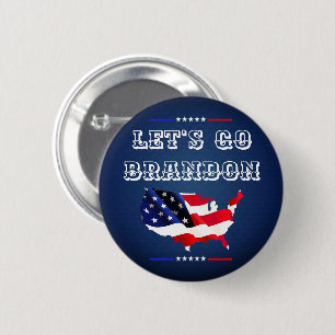 Custom LET'S GO BRANDON Trump 2024 American Flag 2 Inch Round Button