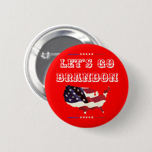 Custom LET'S GO BRANDON Trump 2024 American Flag 2 Inch Round Button