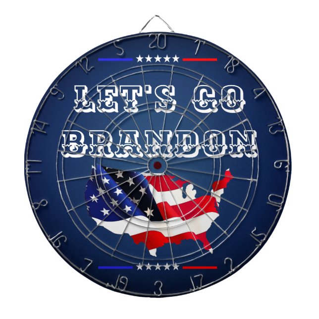 Custom LET'S GO BRANDON Trump 2024 Patriotic Flag Dartboard (Front)