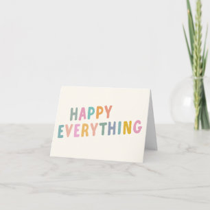 Custom Letter Colorful Typography Happy Everything Holiday Card