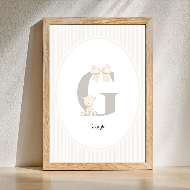 Custom Letter G Nursery Wall Art - Baby Name Print (Letter G Nursery Wall Art - Custom Baby Name Print)