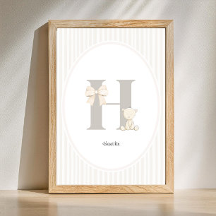 Custom Letter H Nursery Wall Art - Baby Name. Prin