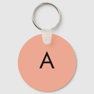 Custom Letter Monogram Peach  Keychain