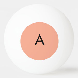 Custom Letter Monogram Peach  Ping Pong Ball