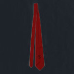 Custom Letter S Kelly Slab Font Deep Red Colour  Tie<br><div class="desc">This deep red neck tie, featuring a custom black "S" monogram in bold Kelly Slab font, is designed for those who lead with strength and style. The rich red tone adds confidence and sophistication, while the striking monogram offers a personalized, standout detail. Ideal for formal events, business attire, or gifting,...</div>