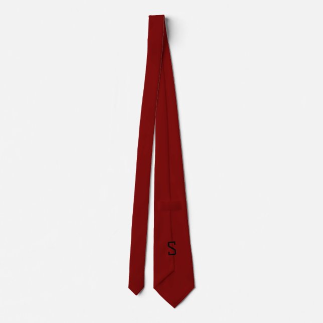 Custom Letter S Kelly Slab Font Deep Red Colour  Tie (Back)