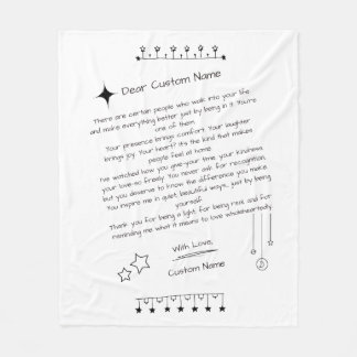 Custom Letter to a Beautiful Person Fleece Blanket