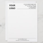 Custom Letterhead Your Name Info Logo and QR Code<br><div class="desc">Simple Personalized Business Office Letterhead with Logo and QR Code ( back side ) - Add Your Logo - Image and QR Code / Business Name - Company / Address - Contact Information - Resize and move or remove and add elements / image with Customization tool. Choose your colours /...</div>
