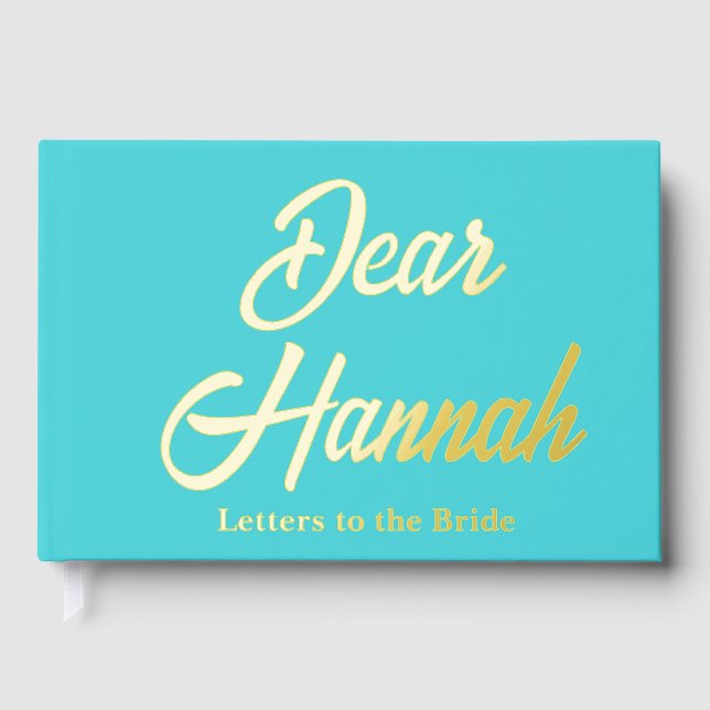 Custom Letters to the Bride Hen Do Bridal Shower Guest Book (Front)