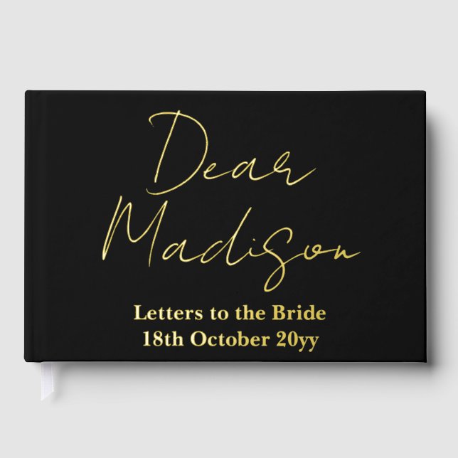Custom Letters to the Bride Hen Do Bridal Shower Guest Book (Front)
