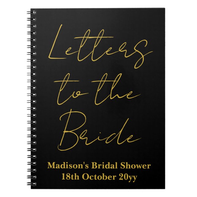 Custom Letters to the Bride Hen Do Bridal Shower Notebook (Front)