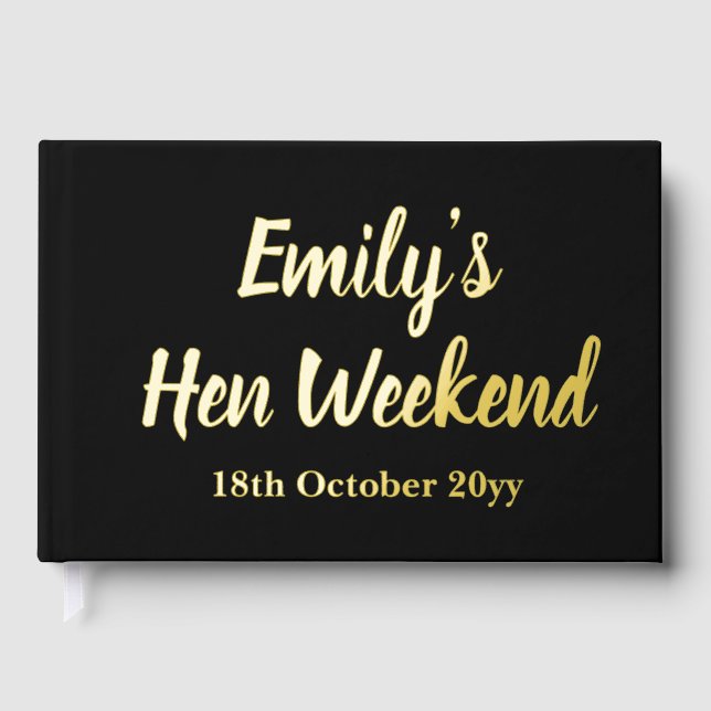 Custom Letters to the Bride Hen Do Weekend Trip Guest Book (Front)