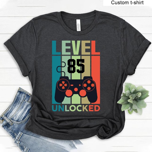 Custom Level 85 Unlocked Video Gamer 85th Birthday T-Shirt (Custom Level 85 Unlocked Video Gamer 85th Birthday T-Shirt)