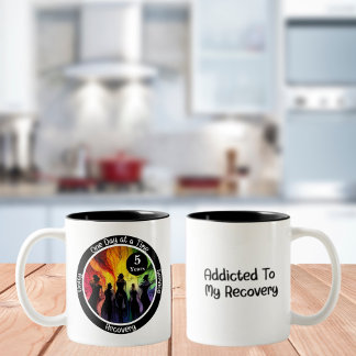 Custom LGBTQ Witchy Recovery Milestone Gift Two-Tone Coffee Mug