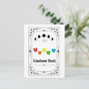 Custom LGBTQIA Pride Tarot Gay Trans Queer Rainbow Postcard
